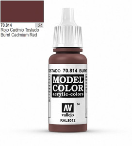 Vallejo Model Color 814 17ml Burnt Cadmium Red Matt Acrylic   Vallejo Model Color 814 17ml Burnt Cadmium Red Matt Acrylic