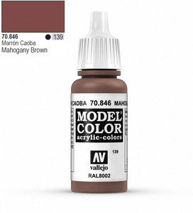 Vallejo Model Color 846 17ml Mahogany Brown Matt Acrylic Vallejo Model Color 846 17ml Mahogany Brown Matt Acrylic