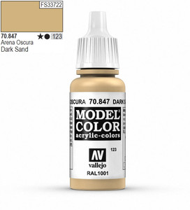  Vallejo Model Color 847 17ml Dark Sand Matt Acrylic 