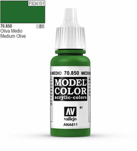  Vallejo Model Color 850 17ml Medium Olive Matt Acrylic 