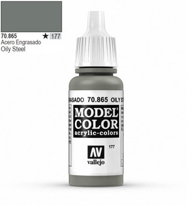 Vallejo Model Color 865 17ml Oily Steel Metallic Acrylic Vallejo Model Color 865 17ml Oily Steel Metallic Acrylic