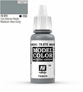 Vallejo Model Color 870 17ml Medium Sea Grey Matt Acrylic Vallejo Model Color 870 17ml Medium Sea Grey Matt Acrylic