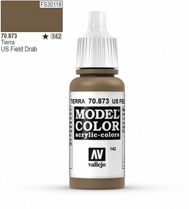  Vallejo Model Color 873 17ml US Field Drab Matt Acrylic Paint 