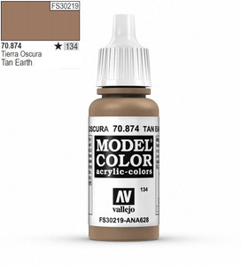  Vallejo Model Color 874 17ml US Tan Earth Matt Acrylic Paint 