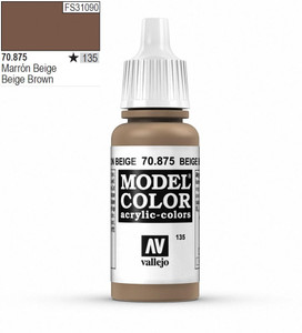  Vallejo Model Color 875 17ml Beige Brown Matt Acrylic Paint 