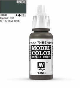 Vallejo Model Color 889 17ml US Olive Drab Matt Acrylic Vallejo Model Color 889 17ml US Olive Drab Matt Acrylic