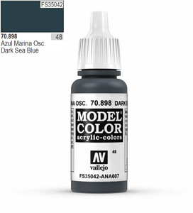 Vallejo Model Color 898 17ml Dark Sea Blue Matt Acrylic Paint Vallejo Model Color 898 17ml Dark Sea Blue Matt Acrylic Paint