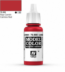 Vallejo Model Color 908 17ml Carmine Red Matt Acrylic   Vallejo Model Color 908 17ml Carmine Red Matt Acrylic
