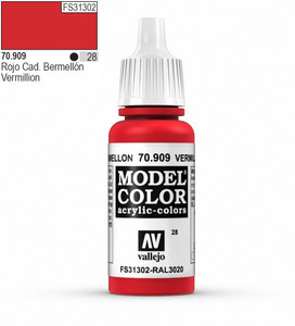 Vallejo Model Color 909 17ml Vermillion Red Matt Acrylic   Vallejo Model Color 909 17ml Vermillion Red Matt Acrylic