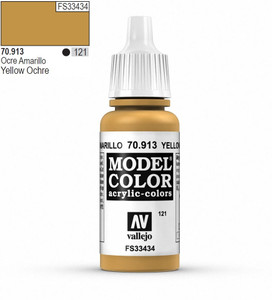 Vallejo Model Color 913 17ml Yellow Ochre Matt Acrylic Vallejo Model Color 913 17ml Yellow Ochre Matt Acrylic