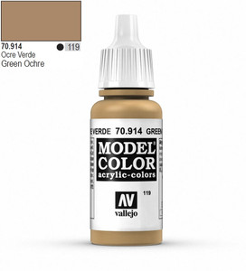 Vallejo Model Color 914 17ml Green Ochre Matt Acrylic Vallejo Model Color 914 17ml Green Ochre Matt Acrylic