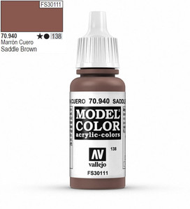 Vallejo Model Color 940 17ml Saddle Brown Matt Acrylic Paint   Vallejo Model Color 940 17ml Saddle Brown Matt Acrylic Paint