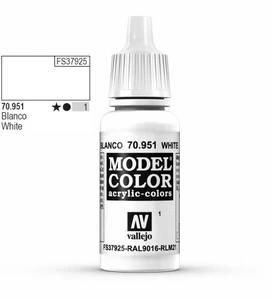  Vallejo Model Color 951 17ml White Matt Acrylic Paint 