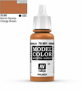 Vallejo Model Color 981 17ml Orange-Brown Matt Acrylic Paint Vallejo Model Color 981 17ml Orange-Brown Matt Acrylic Paint