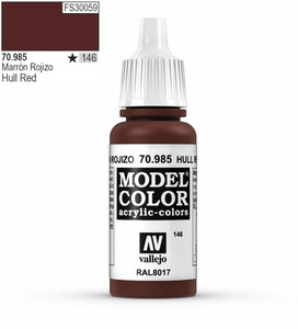 Vallejo Model Color 985 17ml Hull Red Matt Acrylic Paint   Vallejo Model Color 985 17ml Hull Red Matt Acrylic Paint