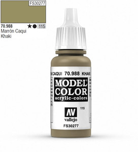 Vallejo Model Color 988 17ml Khaki Matt Acrylic Paint Vallejo Model Color 988 17ml Khaki Matt Acrylic Paint