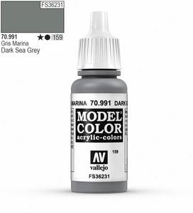 Vallejo Model Color 991 17ml Dark Sea Grey Matt Acrylic Vallejo Model Color 991 17ml Dark Sea Grey Matt Acrylic