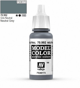  Vallejo Model Color 992 17ml Neutral Grey Matt Acrylic Paint 
