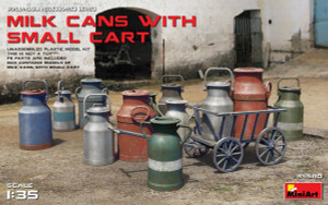 MiniArt 1/35 Milk Cans with Small Cart Model Kit MiniArt 1/35 Milk Cans with Small Cart Model Kit