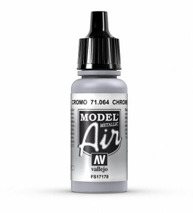 Vallejo Model Air 064 17ml Chrome Metallic Acrylic Vallejo Model Air 064 17ml Chrome Metallic Acrylic
