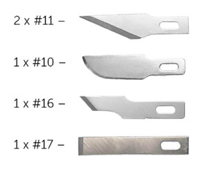  Modelcraft Assorted Blades x 5 For No.1 Handles 