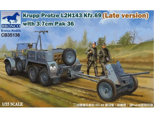 Bronco Kits 1/35 Krupp Protze with 3.7cm Pak 36 Model Kit   Bronco Kits 1/35 Krupp Protze with 3.7cm Pak 36 Model Kit