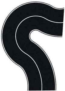 Gaugemaster Self Adhesive Asphalt Road Curve (68mm)   Gaugemaster Self Adhesive Asphalt Road Curve (68mm)