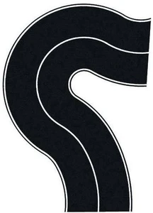  Gaugemaster Self Adhesive Asphalt Road Curve (68mm) 