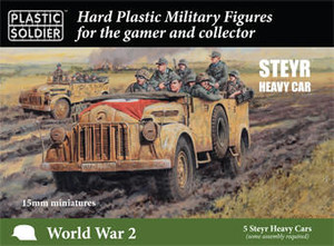  Plastic Soldier Company 15mm German Steyr Heavy Car Model Kit 
