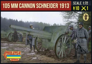  Strelets 1/72 1913 Schneider 105mm With Crew Model Kit 