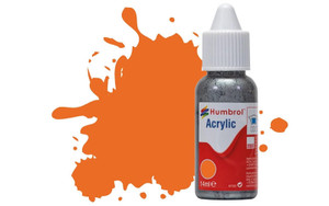 Humbrol 18 14ml Acrylic Gloss Orange Paint Dropper Bottle Humbrol 18 14ml Acrylic Gloss Orange Paint Dropper Bottle