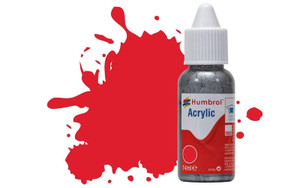 Humbrol 19 14ml Acrylic Gloss Red Paint Dropper Bottle Humbrol 19 14ml Acrylic Gloss Red Paint Dropper Bottle