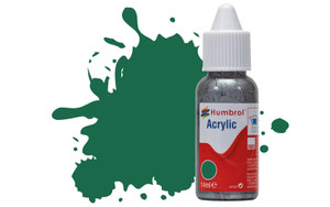 Humbrol 30 14ml Acrylic Matt Dark Green Paint Dropper Bottle Humbrol 30 14ml Acrylic Matt Dark Green Paint Dropper Bottle
