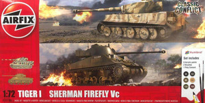  Airfix 1/72 Classic Conflict Tiger I vs Sherman Firefly Gift Set 