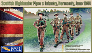  Gecko Models 1/35 Scottish Highlander Piper & Infantry 1944 Model Kit 