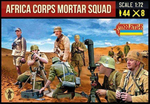  Strelets 1/72 Africa Korps Mortar Squad Model Figures 