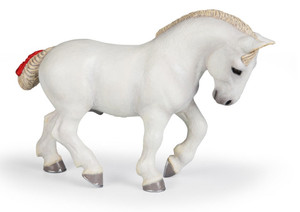 Papo Toys White Percheron Horse Papo Toys White Percheron Horse