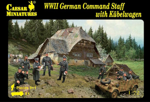  Caesar Miniatures 1/72 German Command Staff with Kubelwagen 