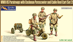  Gecko Models 1/35 US Paratroops with Cushman Parascooter & Cable Reel 