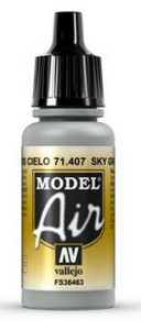  Vallejo Model Air 407 17ml Sky Grey Matt Acrylic 