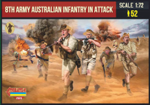 Strelets 1/72 8th Army Australian WWII Infantry in Attack Model Figures   Strelets 1/72 8th Army Australian WWII Infantry in Attack Model Figures