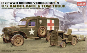 Academy 1/72 WWII Ground Vehicle Set - US Ambulance and Towing Tractor   Academy 1/72 WWII Ground Vehicle Set - US Ambulance and Towing Tractor