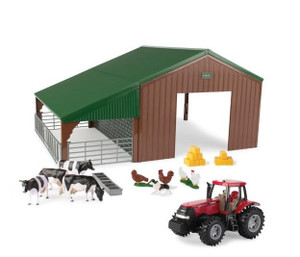 Britains 1/32 Farm Building Set with Case Tractor Britains 1/32 Farm Building Set with Case Tractor