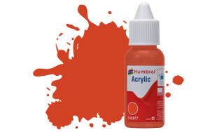  Humbrol 132 14ml Acrylic Satin Red Dropper Bottle 