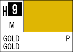  Mr Hobby Aqueous Hobby Colour 10ml 009 Gold Metallic Acrylic Paint 