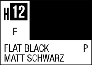 Mr Hobby Aqueous Hobby Colour 10ml 012 Flat Black Acrylic Paint   Mr Hobby Aqueous Hobby Colour 10ml 012 Flat Black Acrylic Paint