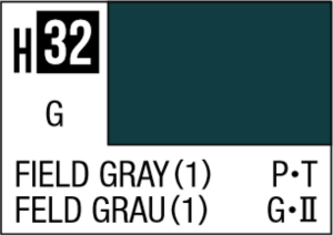  Mr Hobby Aqueous Hobby Colour 10ml 032 Field Gray Gloss Acrylic Paint 