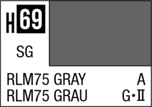  Mr Hobby Aqueous Hobby Colour 10ml 069 RLM75 Gray Semi Gloss Acrylic Paint 