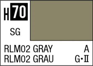  Mr Hobby Aqueous Hobby Colour 10ml 070 RLM02 Gray Semi Gloss Acrylic Paint 