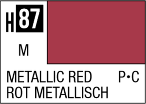  Mr Hobby Aqueous Hobby Colour 10ml 087 Metallic Red Acrylic Paint 